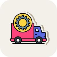 Truck Repair Line Filled White Shadow Icon vector