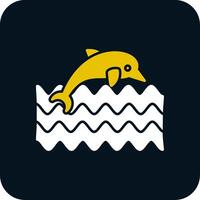 Dolphin Glyph Two Color Icon vector