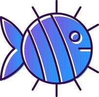 pescado degradado lleno icono vector