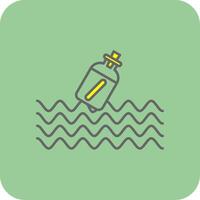 Message In A Bottle Filled Yellow Icon vector