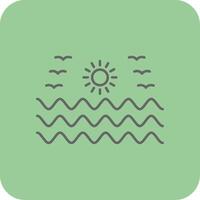 Sea Water Filled Yellow Icon vector