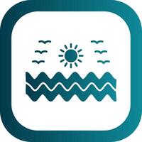 Sea Water Glyph Gradient Round Corner Icon vector