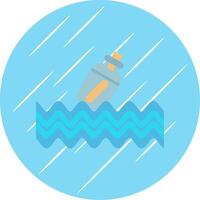 Message In A Bottle Flat Blue Circle Icon vector