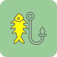 Fishhook Filled Yellow Icon vector