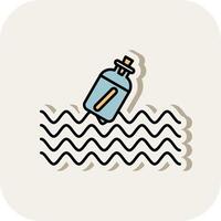 Message In A Bottle Line Filled White Shadow Icon vector