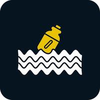 Message In A Bottle Glyph Two Color Icon vector