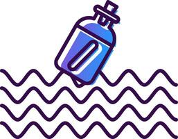 Message In A Bottle Gradient Filled Icon vector