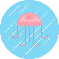 Jellyfish Flat Blue Circle Icon vector