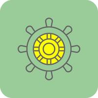 Helm Filled Yellow Icon vector