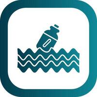 Message In A Bottle Glyph Gradient Round Corner Icon vector