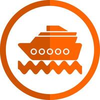 Cruise Ship Glyph Orange Circle Icon vector