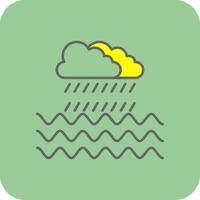 Rain Filled Yellow Icon vector