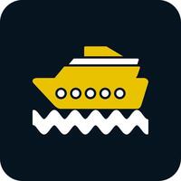 Cruise Ship Glyph Two Color Icon vector