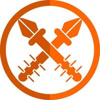 Harpoon Glyph Orange Circle Icon vector