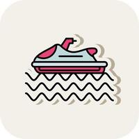 Parasailing Line Filled White Shadow Icon vector