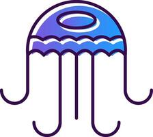 Jellyfish Gradient Filled Icon vector