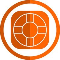 Lifebuoy Glyph Orange Circle Icon vector