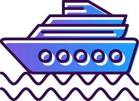 Cruise Ship Gradient Filled Icon vector