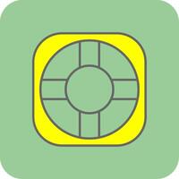 Lifebuoy Filled Yellow Icon vector