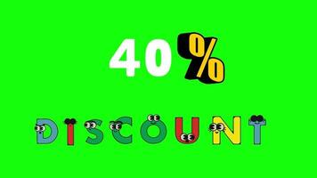 Animation of 40 percent discount offer video