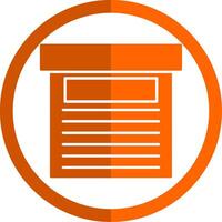 almacenamiento caja glifo naranja circulo icono vector