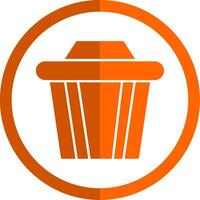 Recycle Bin Glyph Orange Circle Icon vector