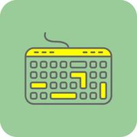 Keyboard Filled Yellow Icon vector