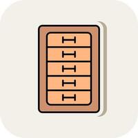 Cabinet Drawer Line Filled White Shadow Icon vector