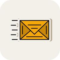 Mail Line Filled White Shadow Icon vector