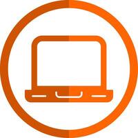 Laptop Glyph Orange Circle Icon vector