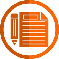 Paper Glyph Orange Circle Icon vector