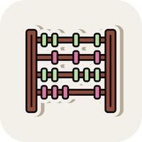 Abacus Line Filled White Shadow Icon vector