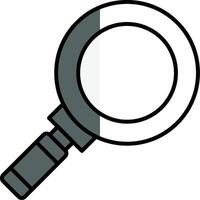 Magnifying Glass Filled Half Cut Icon vector