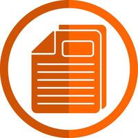 Task Glyph Orange Circle Icon vector