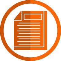 File Glyph Orange Circle Icon vector