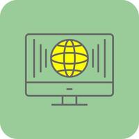 Global Filled Yellow Icon vector