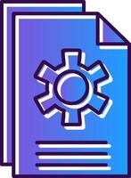 Document Gradient Filled Icon vector