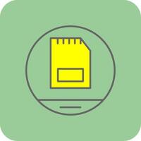 Memory Card Filled Yellow Icon vector