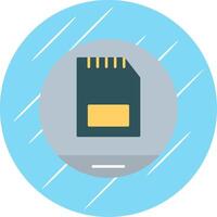 Memory Card Flat Blue Circle Icon vector