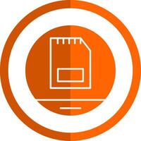 Memory Card Glyph Orange Circle Icon vector