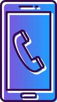 Phone Call Gradient Filled Icon vector