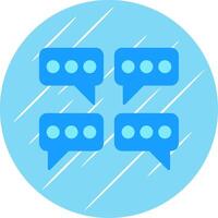 Chat Flat Blue Circle Icon vector