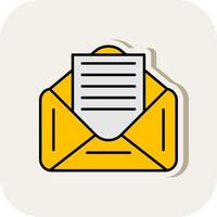 Email Line Filled White Shadow Icon vector