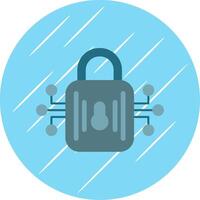 Secured Connection Flat Blue Circle Icon vector