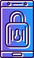 Lock Gradient Filled Icon vector