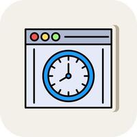Time Maintenance Line Filled White Shadow Icon vector