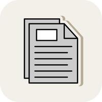 Document Line Filled White Shadow Icon vector