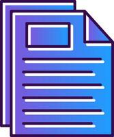 Document Gradient Filled Icon vector