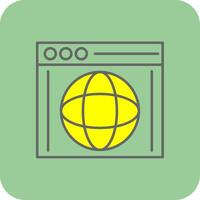 Browser Filled Yellow Icon vector