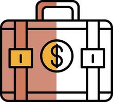 Suitcase Filled Half Cut Icon vector